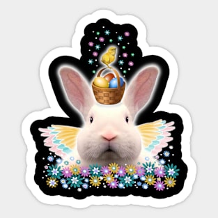 EASTER BUNNY AMONG THE FLOWERS! Sticker